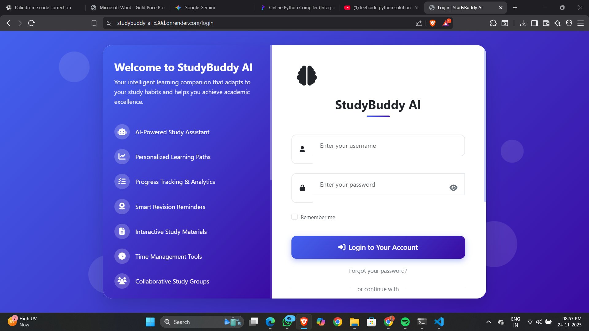 StudyBuddy AI Web App